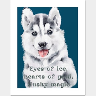 Cute Husky Puppy Sledge Dog Posters and Art